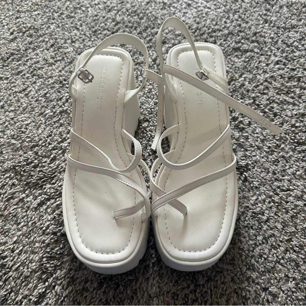 Madden Girl White Platform Sandals